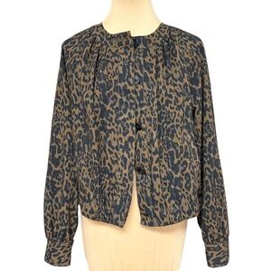bomber jacket BANANA REPUBLIC cheetah M silky poly retro elegant classic